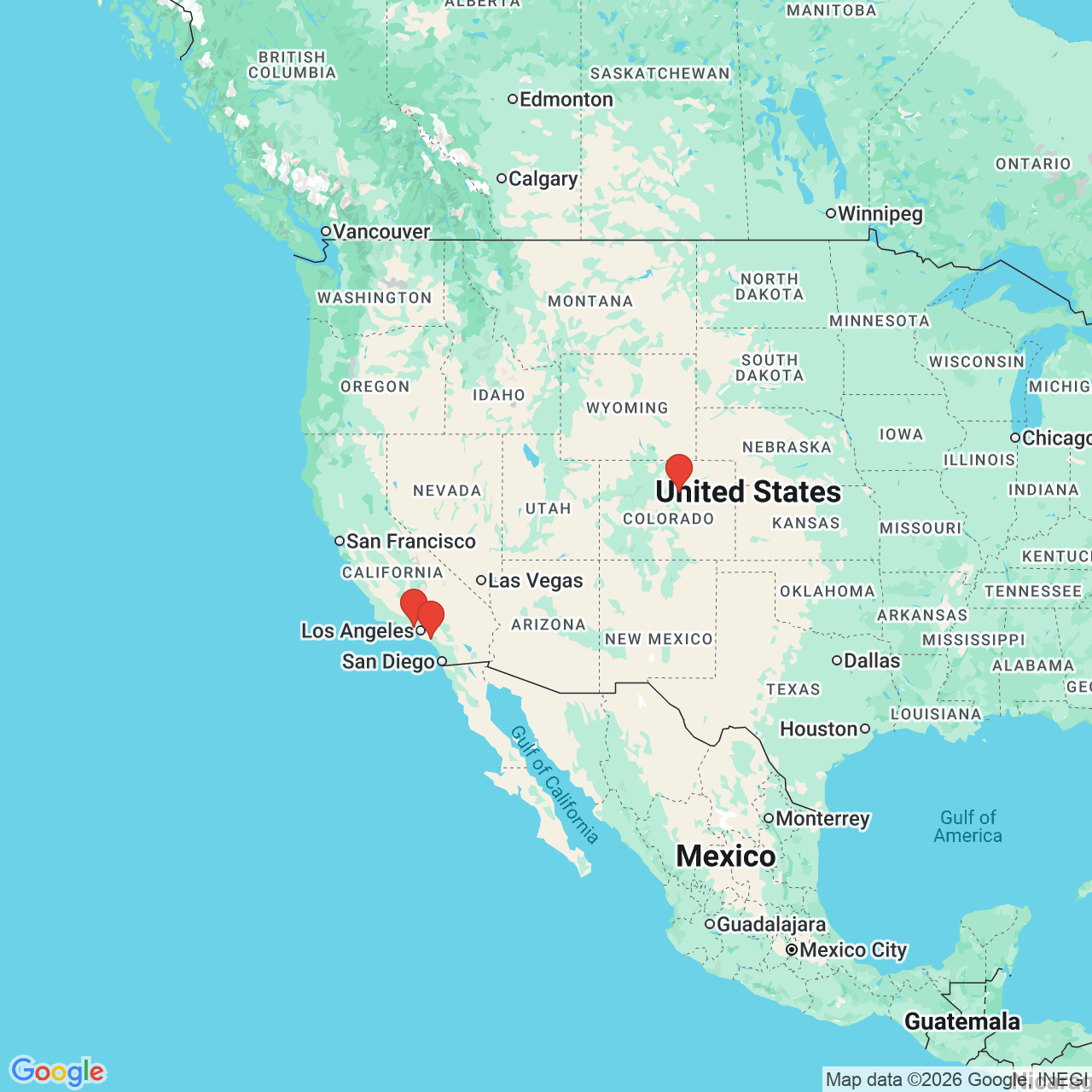 Google map image of our locations